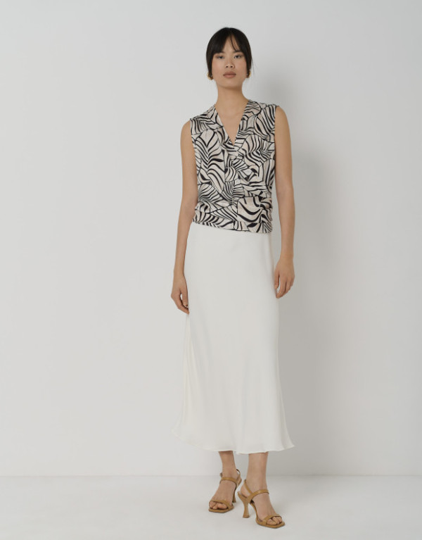 Falda midi evasé crudo