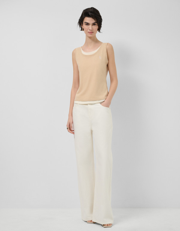 Tank top cámel y beige