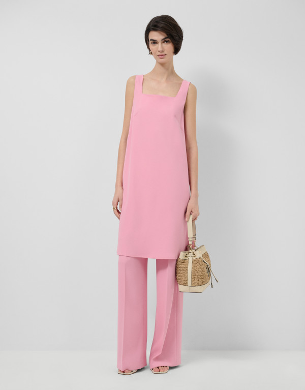 Vestido sisas crepé rosa